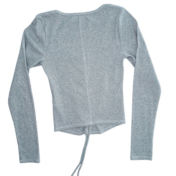 Abercrombie & Fitch Rib Knit Long Sleeve Top Small Grey - Picture 6 of 8